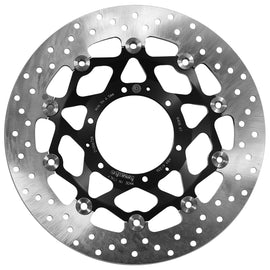 Brembo Serie Oro front floating brake rotor with vented disc and mounting holes, designed for high-performance braking systems.