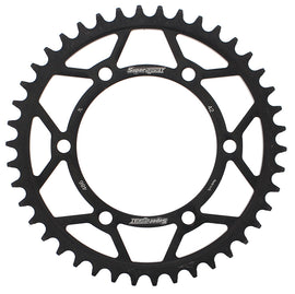 Supersprox steel rear sprocket for off-road motorcycles, 42-tooth, black finish, compatible with Honda and Kawasaki 520 chains.
