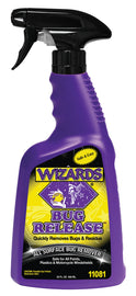 Wizards Products Bug Release chemical in 22oz bottle, clear liquid with label, designed for pest control and insect removal.
