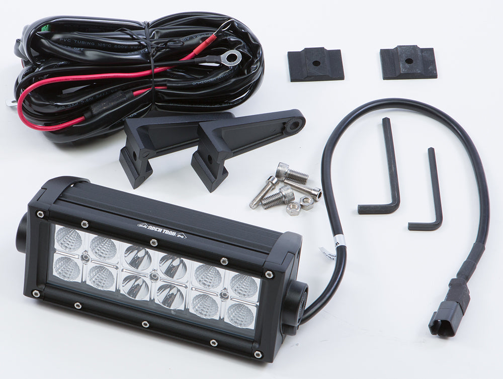 Open Trail 7.5-inch LED light bar for illumination, with multiple LED bulbs and durable housing for off-road use.