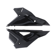 Load image into Gallery viewer, Acerbis black upper and lower side panels for Honda CRF motorcycle, made of durable body material with a sleek black finish.