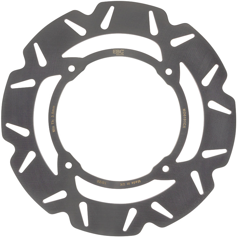 EBC Motorcycle Brakes CX Extreme Rear Brake Rotor 15-6191CX with ventilated steel disc and mounting holes for motorcycle braking system