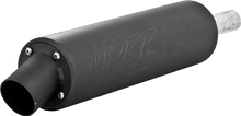 Load image into Gallery viewer, MBRP Exhaust single slip-on system with black utility muffler for Yamaha motorcycle, showing sleek exhaust pipe and muffler design.