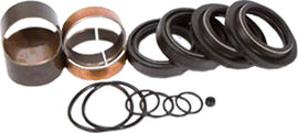 Pivot Works suspension seal and bushing kit for forks, showing components like seals and bushings in a clean, organized layout.