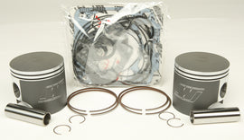 Wiseco standard bore dual ring piston kit SK1408 with metal components and piston rings for motorcycle engine rebuild.