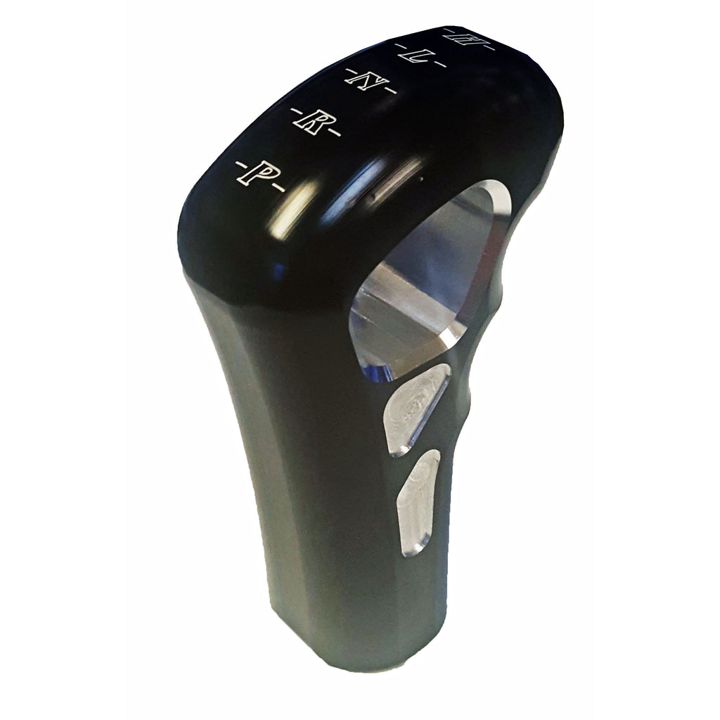 ModQuad black grip style shift knob with polished finish, designed for easy gear shifting on off-road vehicles.