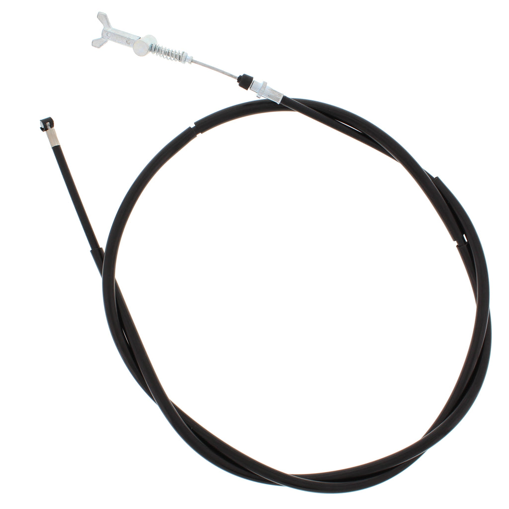 All Balls rear hand brake cable 24-54059 for motorcycle, showing the cable with metal fittings and protective outer layer.
