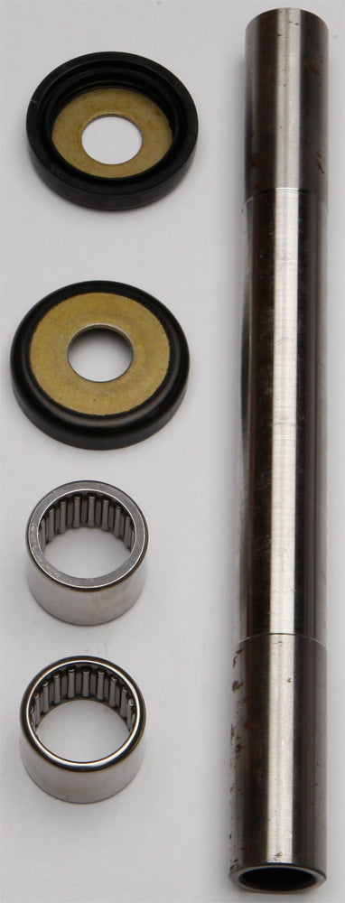 All Balls swingarm bearing kit for suspension, showing the set of bearings and seals arranged on a white background.