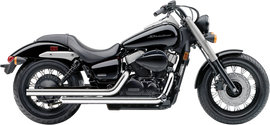 Cobra Dragsters II full exhaust system for Honda 750 Aero/C2/Phantom motorcycles, shown installed on the bike.