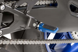 PUIG Sport Blue Footpegs for motorcycle foot controls, featuring durable metal construction and vibrant blue finish.