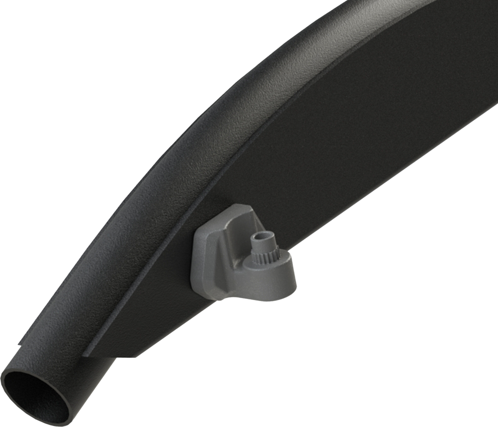 ATV-TEK Clearview/Elite Series sideview mirror mount bracket for ATV, showing sturdy black metal construction and mounting features