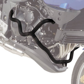 GIVI engine guards for on-road motorcycles, durable metal protectors with black finish, designed to safeguard engine areas.