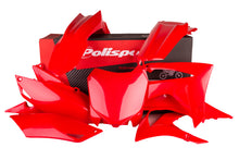 Load image into Gallery viewer, Polisport Plastics red plastic body kit for off-road motorcycles, including front and side panels, on a white background.