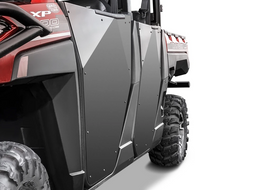 RIVAL POWERSPORTS USA rear half doors for Ranger 1000 Crew, durable black metal with mounting brackets, outdoor off-road use