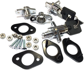 HardDrive Universal Saddlebag Lock Kit for leather luggage bags, featuring secure locking mechanism and durable construction.