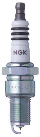 NGK BPR5EIX-11 spark plug with iridium tip, showing metal electrode and ceramic insulator for automotive engine use