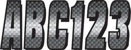 Hardline Series 300 registration kit graphics and decals in chrome and black for vehicle customization.