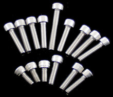 Load image into Gallery viewer, ModQuad 15-piece stainless clutch water cover bolt kit with fittings, designed for durable, secure fastening in hardware applications.