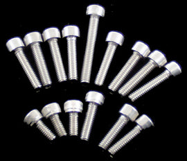 ModQuad 15-piece stainless clutch water cover bolt kit with fittings, designed for durable, secure fastening in hardware applications.