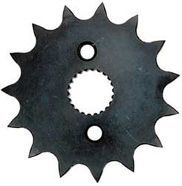 Steel PBI front CS sprocket 14-tooth for 428 chain, durable motorcycle or bicycle part with precise machining.