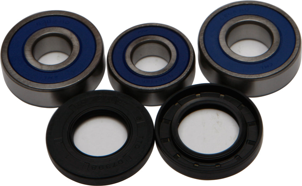 All Balls rear wheel bearing and seal kit 22-51232 with various components for motorcycle wheel maintenance
