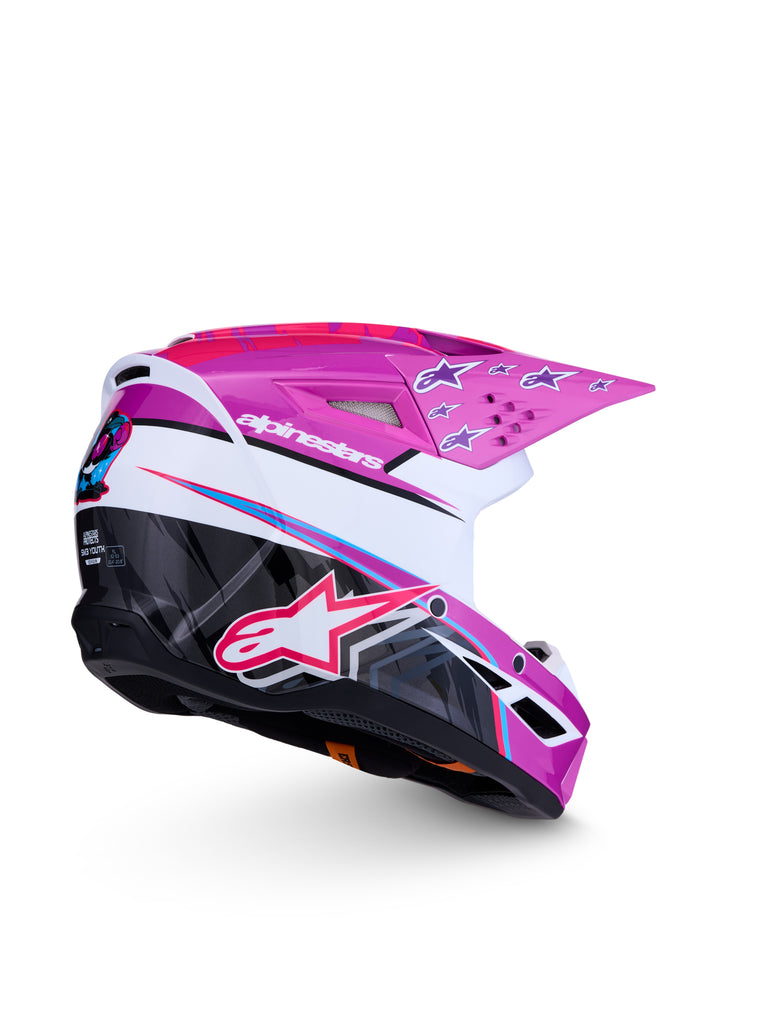 S M3 Falcon Yth Hlmt Ece06/Dot Prpl/Wht/Blk/Pink Fl Gl Yl