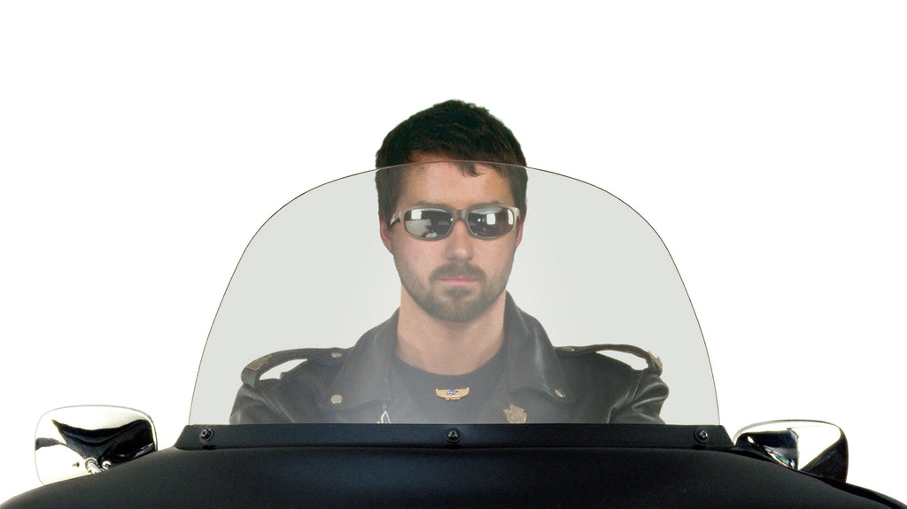 National Cycle 12.75-inch Smoke Replacement Windshield for motorcycle, clear and tinted windscreen with smooth edges.