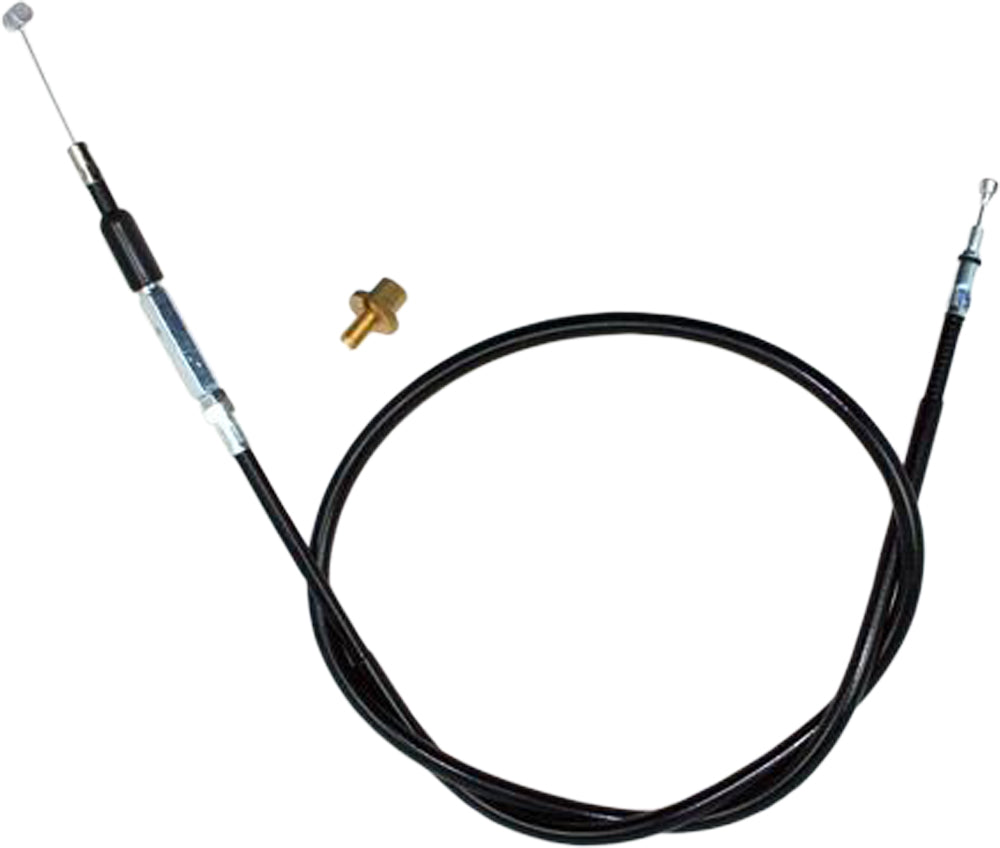 Motion Pro black vinyl clutch cable 70-2373 for motorcycle hydraulic control lines, showing the durable cable and fittings.