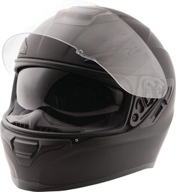 Fly Racing Sentinel Solid Helmet in matte black, size small, showcasing the sleek design and secure strap system.
