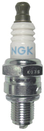 NGK Spark Plug #7599/10 2-CMR5H showing the metal shell and ceramic insulator for automotive engine ignition system