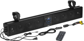 Boss Audio Plug N Play 36-inch sound bar with 8 speakers designed for 1.5-2-inch bars, model 63-8300, shown in the image.