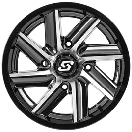 Chopper Wheel 14x7 4/156 4+3 (+5mm) Blk/Machined