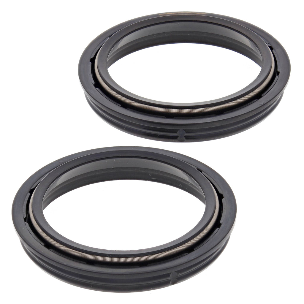 All Balls Fork Dust Seal Kit 22-57100 showing black rubber gaskets and seals for motorcycle forks.