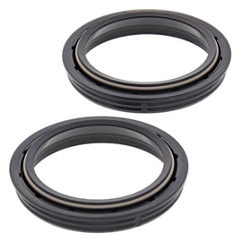 All Balls Fork Dust Seal Kit 22-57100 showing black rubber gaskets and seals for motorcycle forks.