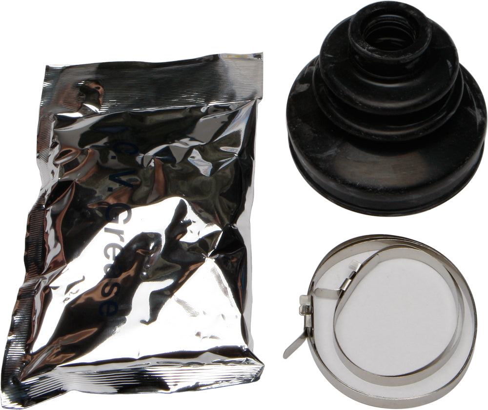 All Balls CV boot kit for drive shaft, showing a rubber CV boot and metal clamps, designed for vehicle drivetrain repair.