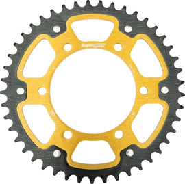 Supersprox rear stealth aluminum and steel 45-tooth off-road sprocket for Kawasaki 108-486645, showing the gold-colored design.