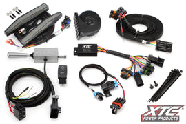 XTC POWER PRODUCTS auto turn signal kit with billet lever and front DRL lights, designed for vehicle illumination.