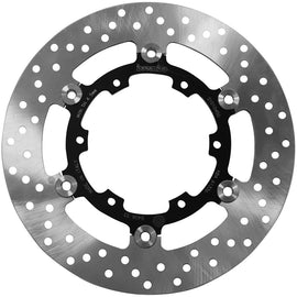 Brembo Serie Oro rear floating brake rotor with ventilated disc and metallic finish, designed for high-performance braking.