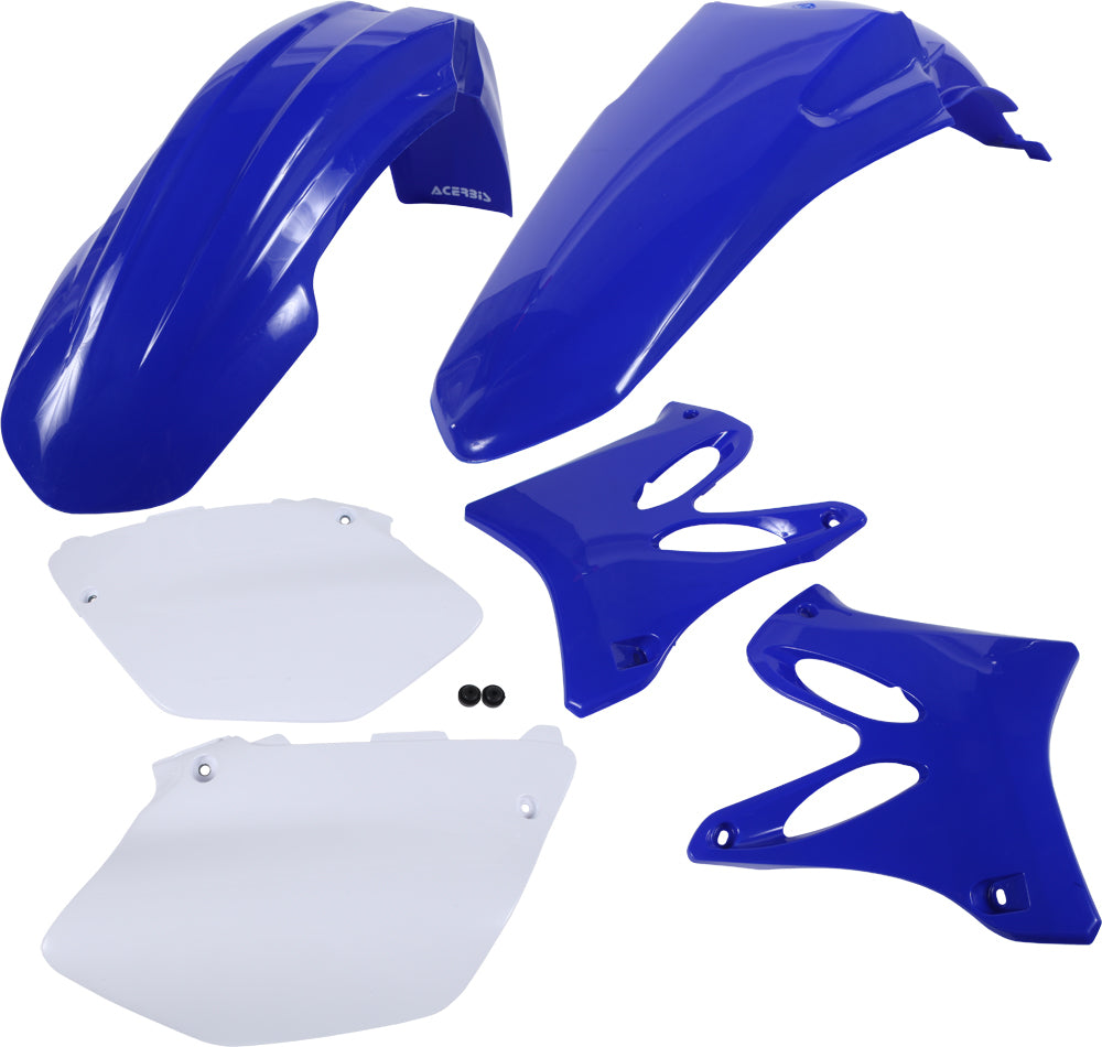Acerbis Blue Plastic Kit 1581-4100, motorcycle or dirt bike replacement parts, shown with various blue plastic pieces and components.