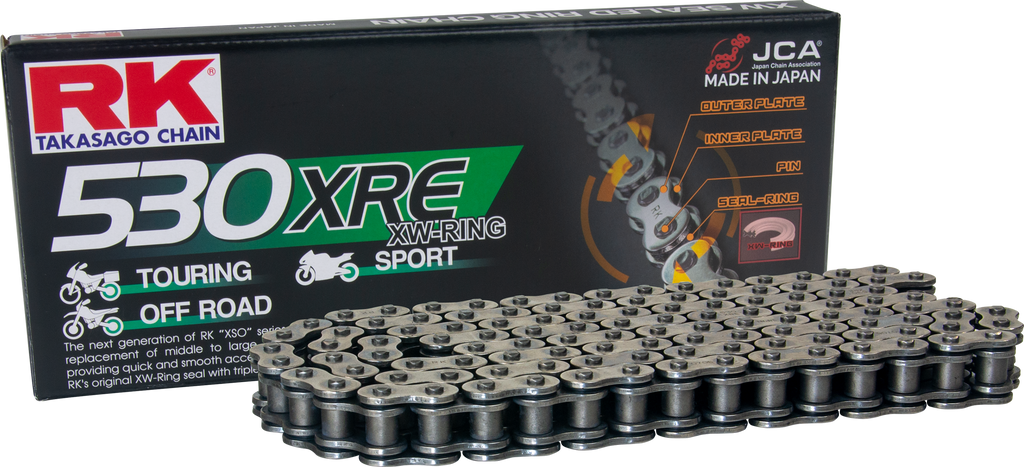 Excel Wheel Components 530xre drive chain with 530 x 130 links, designed for bicycle or motorcycle applications.