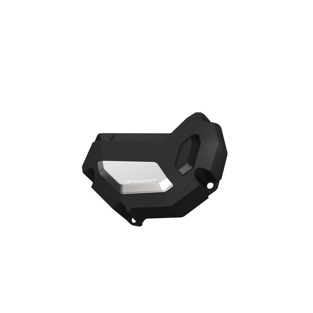 Polisport Plastics left side alternator cover protector for Yamaha motorcycle, durable safety plastic component.