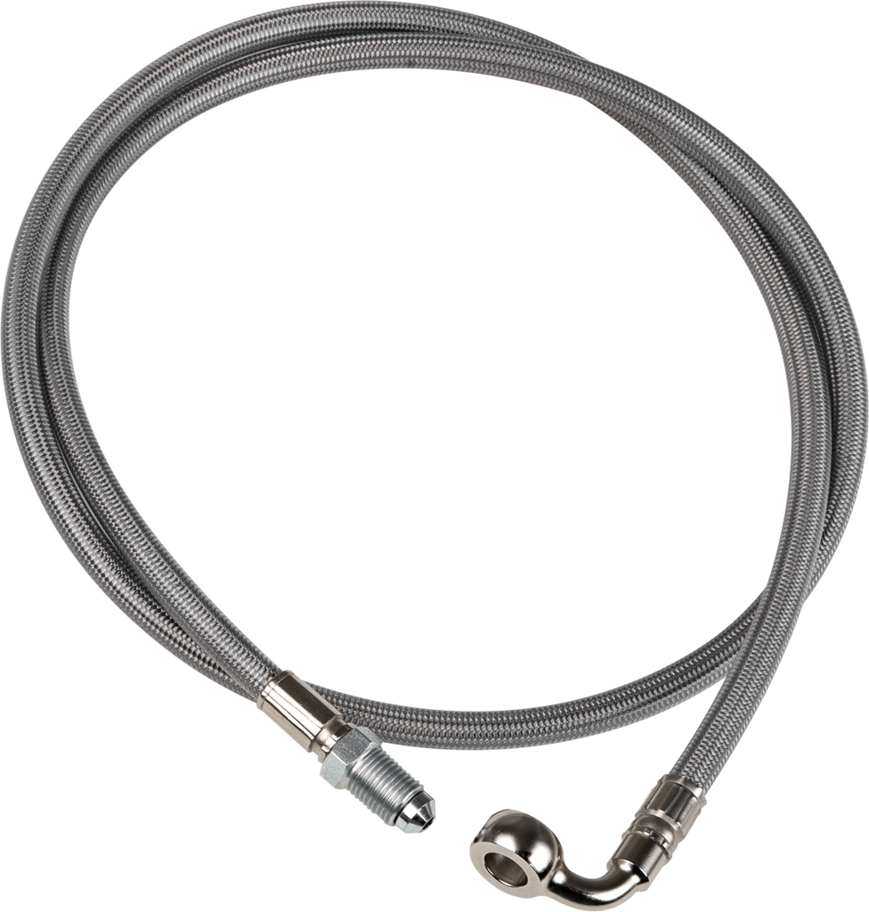GALFER stainless steel clutch cable line for hydraulic control systems, shown with metal fittings and durable construction.
