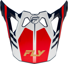 Load image into Gallery viewer, Fly Racing Formula CP Krypton visor in red, white, and navy for motorcycle helmets, designed for Fly Racing helmet models.