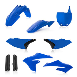 Acerbis full plastic motorcycle kit with white and black panels, designed for Yamaha models, showing assembled plastic parts.