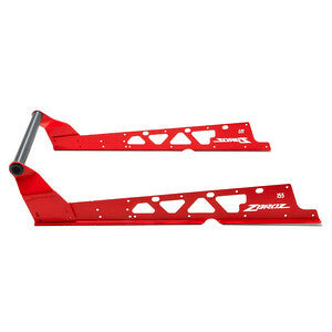 Red Z Broz Racing rear bumper for off-road vehicles, featuring a durable steel construction and bold design.