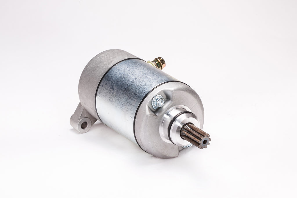 Ricks Motorsport Electric starter motor 27-61505, automotive starter showing metal housing and electrical connectors for vehicle engine.