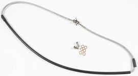 GBRAKES steel front brake line for Yamaha models, showing the durable metal brake hose with fittings and mounting points.