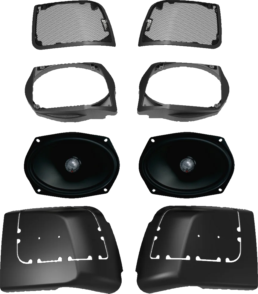 Cerwin-Vega 6"x9" Cut-In Lid Kit with ST69CX speaker for 1998-2013 Harley FLH/T bags, designed for car audio installation.