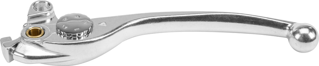 Silver Fire Power clutch lever for motorcycles, featuring a sleek design and ergonomic grip, shown on a neutral background.