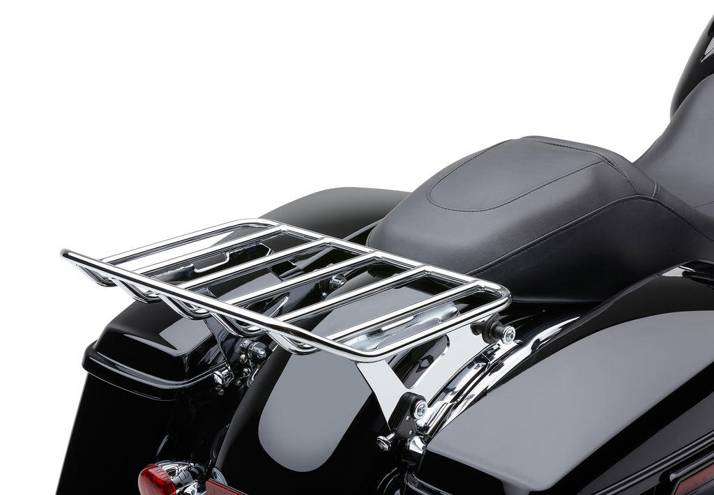 Chrome Cobra Detach Big-A luggage rack for Flh/Flt motorcycles, model 97-08, with durable chrome finish and sturdy design